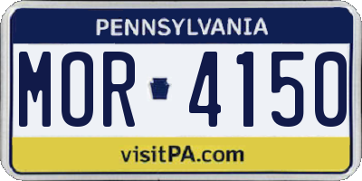 PA license plate MOR4150