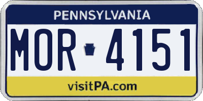 PA license plate MOR4151