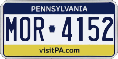 PA license plate MOR4152