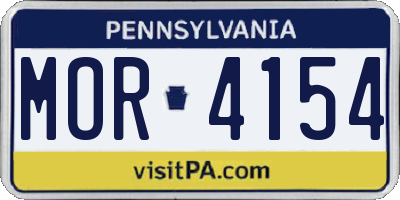PA license plate MOR4154