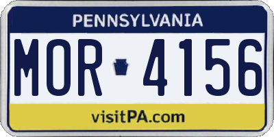 PA license plate MOR4156