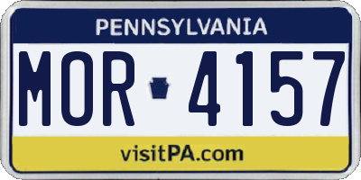 PA license plate MOR4157