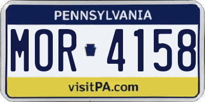 PA license plate MOR4158