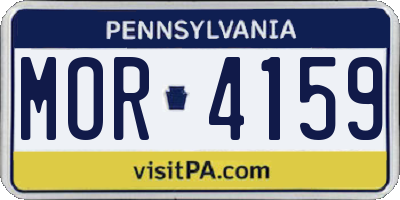 PA license plate MOR4159