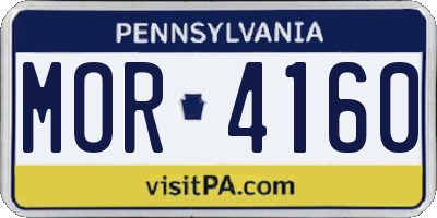 PA license plate MOR4160