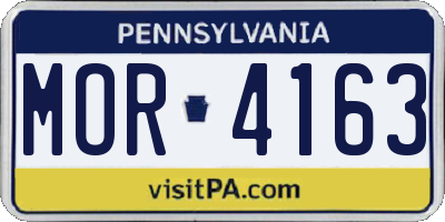 PA license plate MOR4163