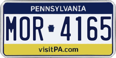 PA license plate MOR4165