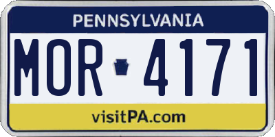 PA license plate MOR4171