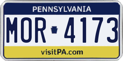 PA license plate MOR4173