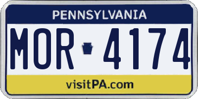 PA license plate MOR4174