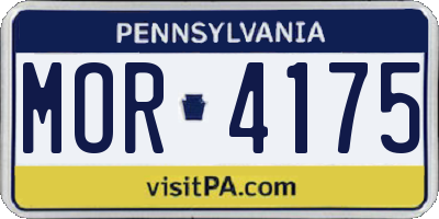 PA license plate MOR4175