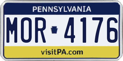 PA license plate MOR4176