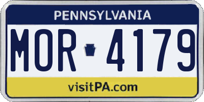 PA license plate MOR4179