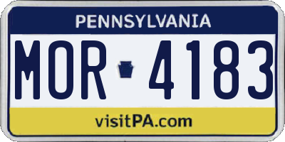PA license plate MOR4183