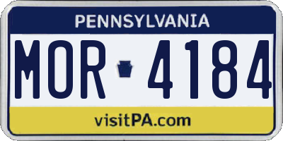 PA license plate MOR4184