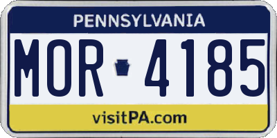 PA license plate MOR4185