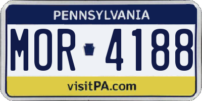 PA license plate MOR4188