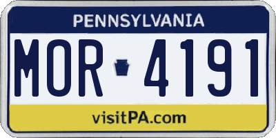 PA license plate MOR4191