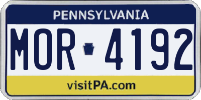 PA license plate MOR4192