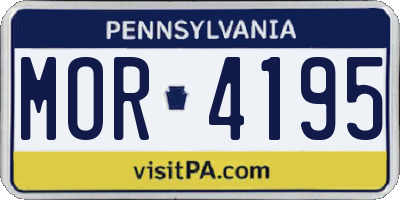 PA license plate MOR4195