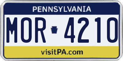 PA license plate MOR4210