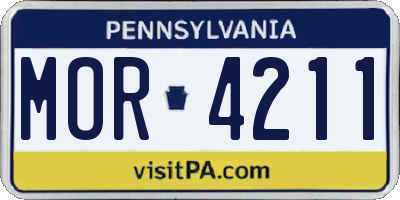 PA license plate MOR4211