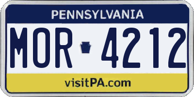 PA license plate MOR4212