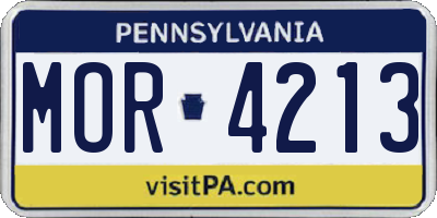 PA license plate MOR4213