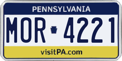 PA license plate MOR4221