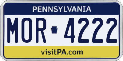 PA license plate MOR4222