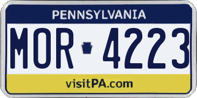 PA license plate MOR4223