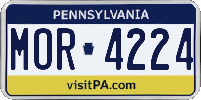 PA license plate MOR4224