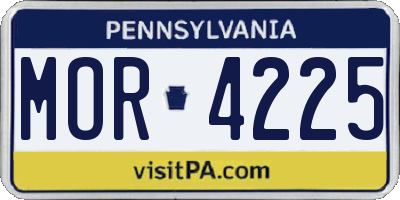 PA license plate MOR4225