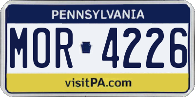 PA license plate MOR4226