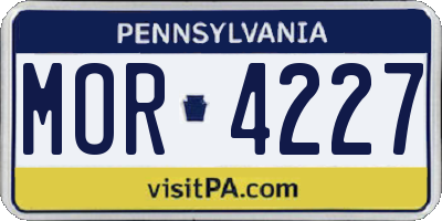 PA license plate MOR4227