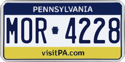 PA license plate MOR4228
