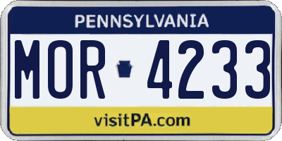 PA license plate MOR4233