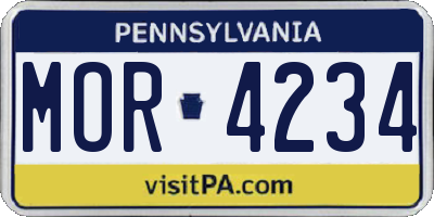 PA license plate MOR4234