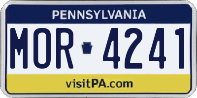PA license plate MOR4241