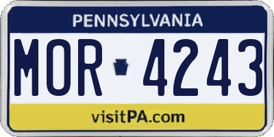 PA license plate MOR4243