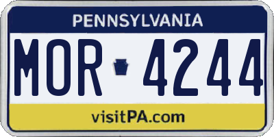 PA license plate MOR4244