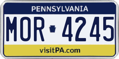 PA license plate MOR4245