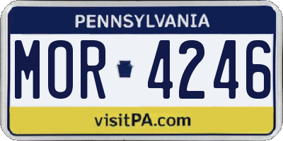 PA license plate MOR4246