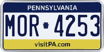 PA license plate MOR4253