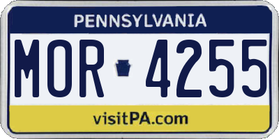 PA license plate MOR4255