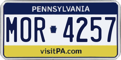 PA license plate MOR4257