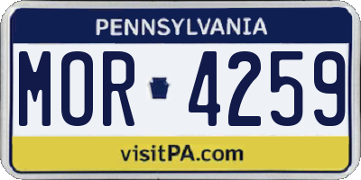 PA license plate MOR4259