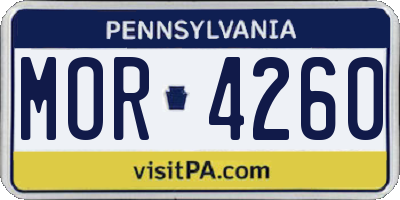 PA license plate MOR4260