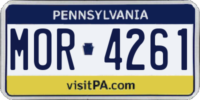 PA license plate MOR4261