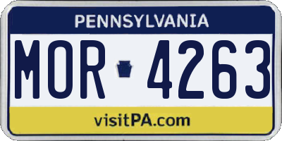 PA license plate MOR4263
